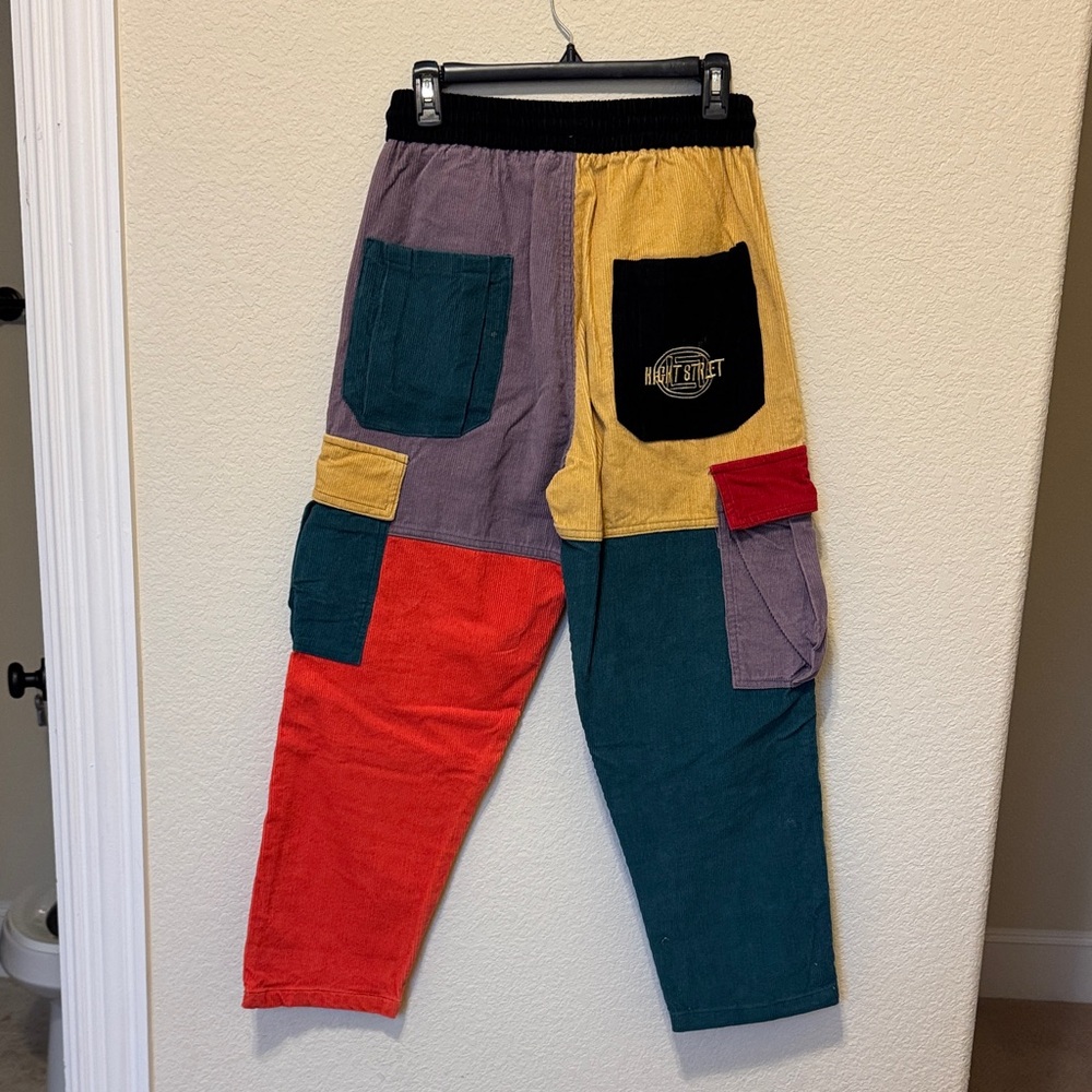 Colorful Corduroy Patchwork Men's Pants - Picture 3 of 3